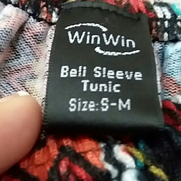 Multi-colored Bell Sleeve Tunic Size Small-Medium - Picture 3 of 4